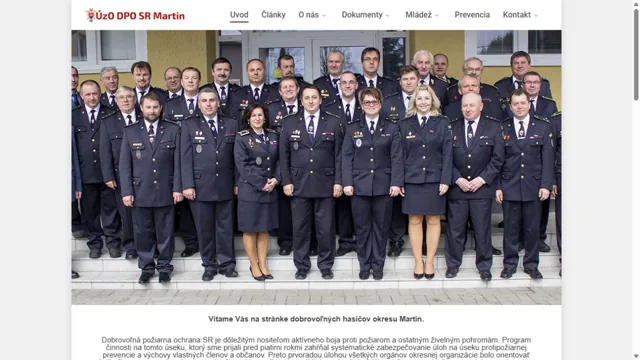 Skutočný náhľad webu DPO Martin